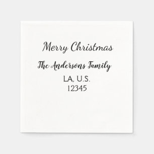 Guardanapo De Papel Feliz Natal adicionar nome da família endereço nom