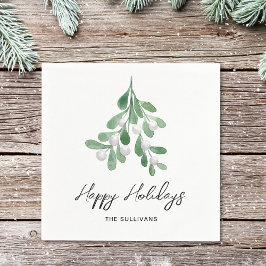 Guardanapo De Papel Feliz Natal Aquarela Verde