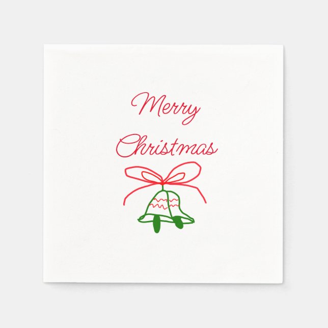 Guardanapo De Papel Feliz Natal arco verde-jingle na moda (Frente)