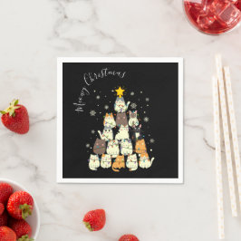 Guardanapo De Papel Feliz Natal Árvore de Gatos
