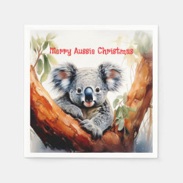 Guardanapo De Papel Feliz Natal Australiano Koala