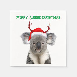 Guardanapo De Papel Feliz Natal Australiano Koala