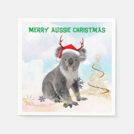 Guardanapo De Papel Feliz Natal Australiano Koala