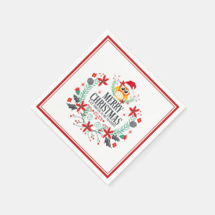 Guardanapo De Papel Feliz Natal Coruja Coruja Freguiça