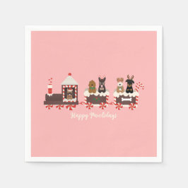 Guardanapo De Papel Feliz Natal de Cachorro Comboio