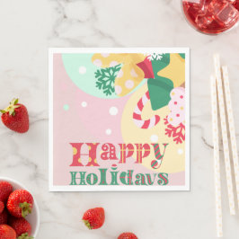 Guardanapo De Papel feliz natal de férias com ornamentos