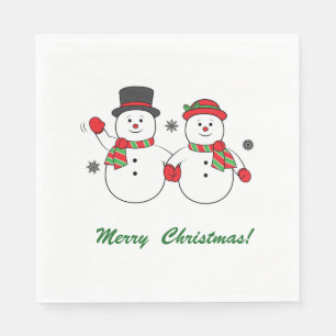 Guardanapo De Papel Feliz Natal do Sr. e da Sra. Boneco de neve