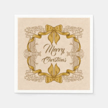 Feliz Natal Dourado Arco Vintage