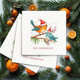 Guardanapo De Papel Feliz Natal, Duas Festas de Natal Adoráveis Pássar