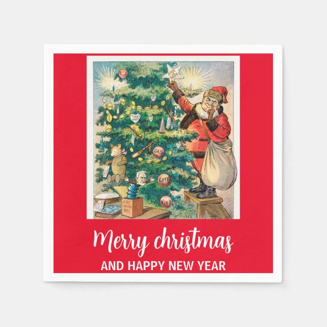 Guardanapo De Papel Feliz Natal e feliz ano novo (Frente)