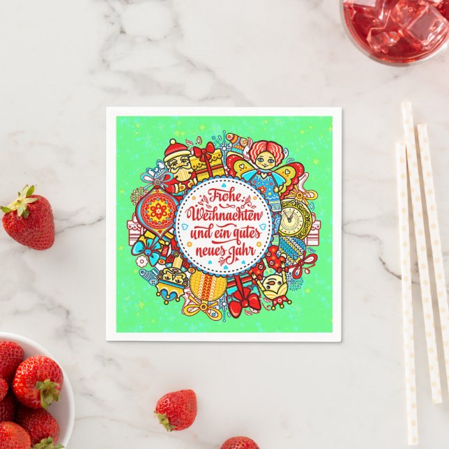 Guardanapo De Papel Feliz Natal e Feliz ano novo Alemão (Insitu)
