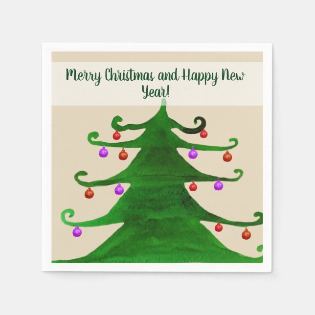 Guardanapo De Papel Feliz Natal e Feliz ano novo Napkins (Frente)