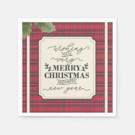 Guardanapo De Papel Feliz Natal e Feliz ano novo Nome Tartan