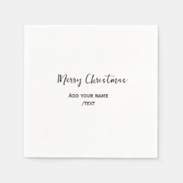 Guardanapo De Papel Feliz Natal Elegante adiciona texto simples modern