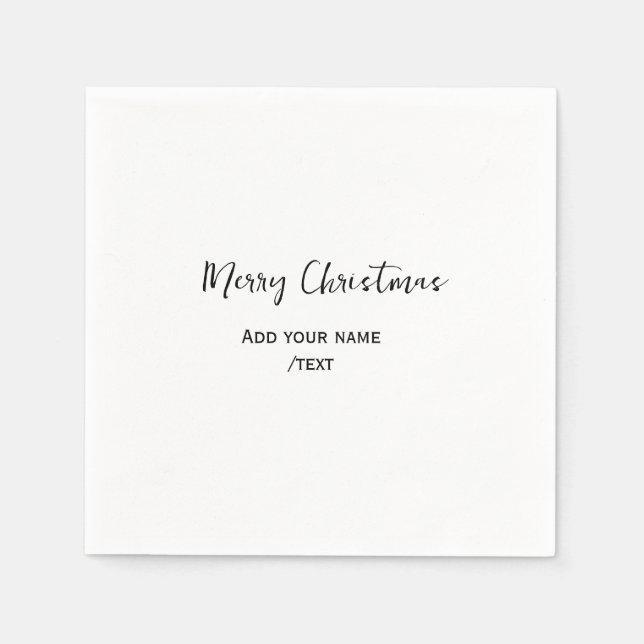 Guardanapo De Papel Feliz Natal Elegante adiciona texto simples modern (Frente)