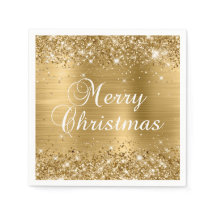 Feliz Natal em Glitter Dourado