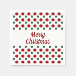 Guardanapo De Papel Feliz Natal Feriado, Bolinhas brancas e brancas