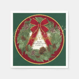 Guardanapo De Papel Feliz Natal Feriado Decor Pine Wreath