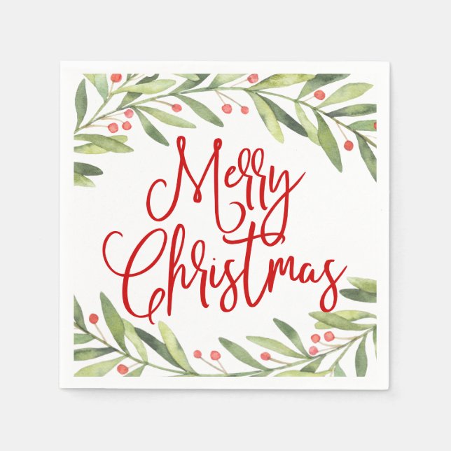 Guardanapo De Papel Feliz Natal Feriado Feriado Feriado Cocktail (Frente)