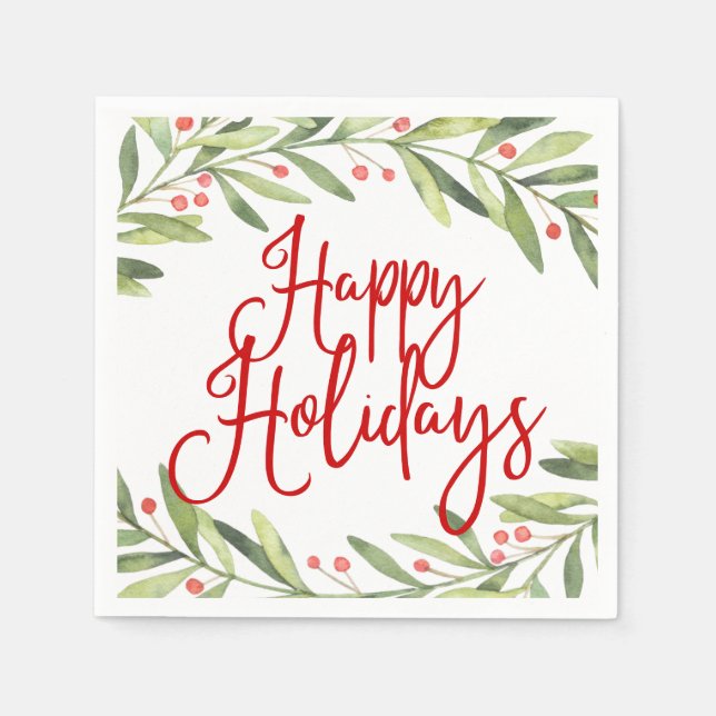 Guardanapo De Papel Feliz Natal Férias Férias Férias Férias Festas de  (Frente)