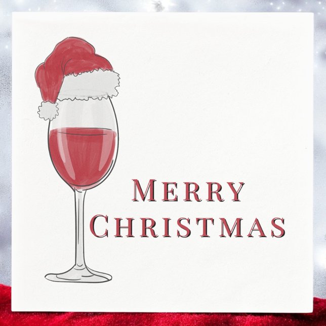 Guardanapo De Papel Feliz Natal Festa de Vidro de Vidro Santa Hat (Criador carregado)