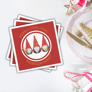 Guardanapo De Papel Feliz Natal Gnomos