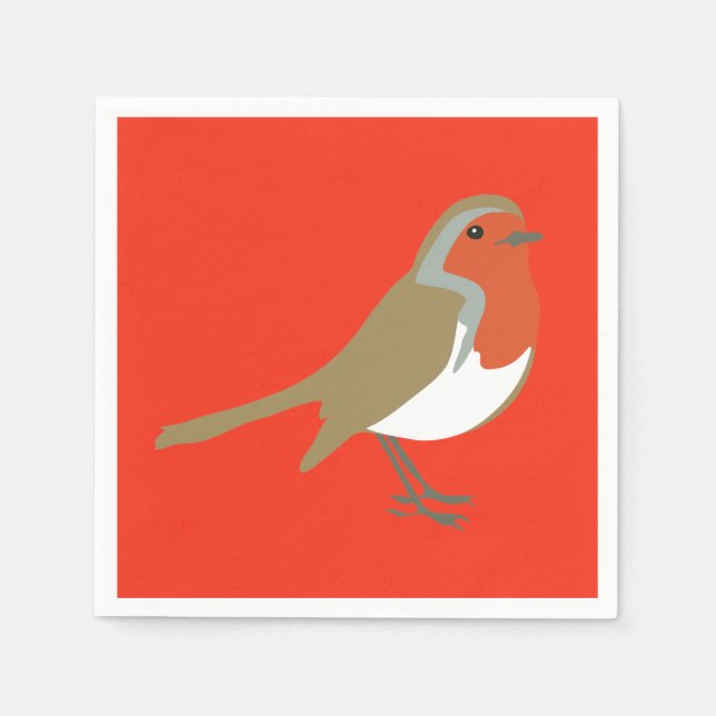 Guardanapo De Papel Feliz Natal Grande Robin Napkins Serviettes (Frente)