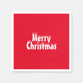 Guardanapo De Papel "Feliz Natal", jornal branco de festas vermelhas n