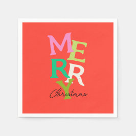 Guardanapo De Papel Feliz Natal Moderno Brilhante Feriado