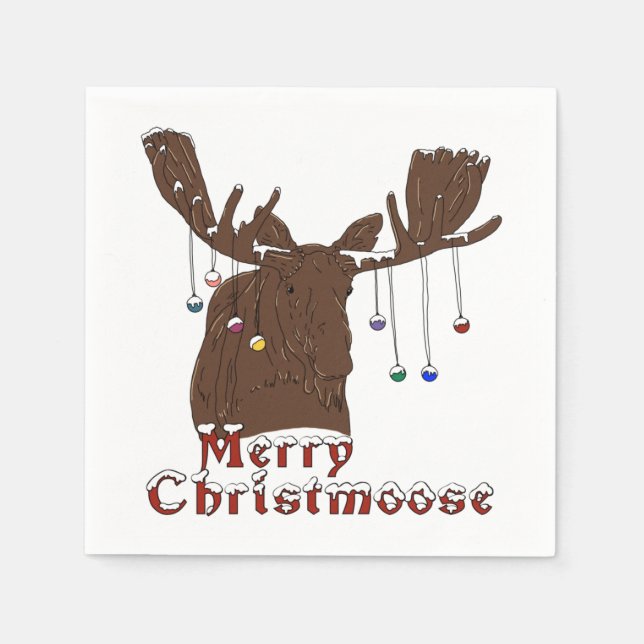 Guardanapo De Papel Feliz Natal Moose Napkins (Frente)