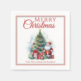 Guardanapo De Papel Feliz Natal Papai Noel