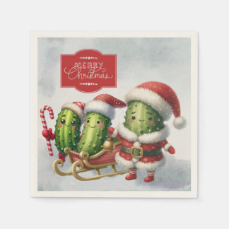 Guardanapo De Papel Feliz Natal Papai Noel Pickles