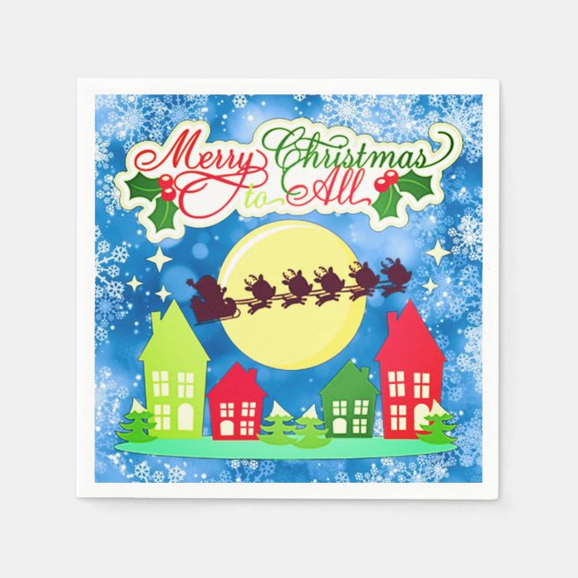 Guardanapo De Papel Feliz Natal Para Todos (Frente)