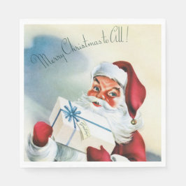 Guardanapo De Papel Feliz Natal para Todos (Vintage Papai Noel)