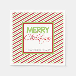 Guardanapo De Papel Feliz Natal | Partido Red and Green Stripes