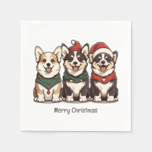 Guardanapo De Papel Feliz Natal Pembroke Welsh Corgi Dogs