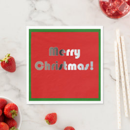 Guardanapo De Papel Feliz Natal Red e Napkins Verde