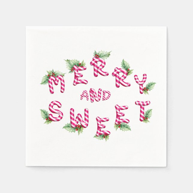 Guardanapo De Papel Feliz Natal Red Pink Foliday Party Napkins (Frente)