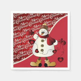 Guardanapo De Papel Feliz Natal Red Snowman