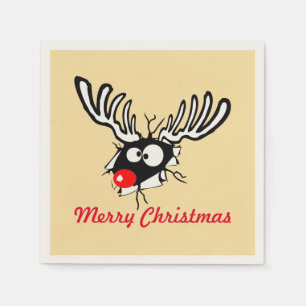 Guardanapo De Papel Feliz Natal!Reindeer Vermelho Louco