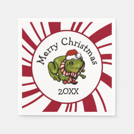Guardanapo De Papel Feliz Natal Sapo Papai Noel