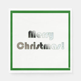 Guardanapo De Papel Feliz Natal Verde e Napkins Branco