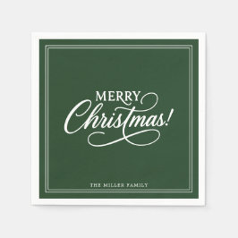 Guardanapo De Papel Feliz Natal Verde, feriado