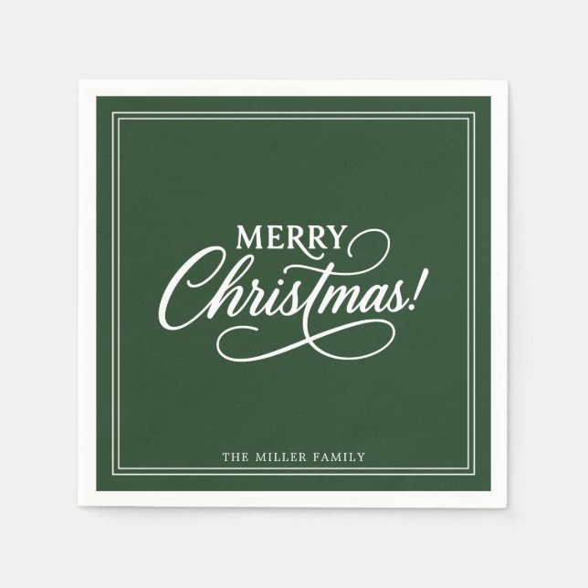 Guardanapo De Papel Feliz Natal Verde, feriado (Frente)