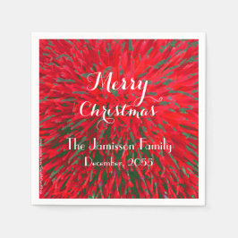 Guardanapo De Papel Feliz Natal Vermelho e Verde, Nome, Livro de Festa