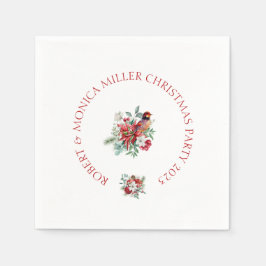 Guardanapo De Papel Feliz Natal Vibe aquarelas flores, folhas