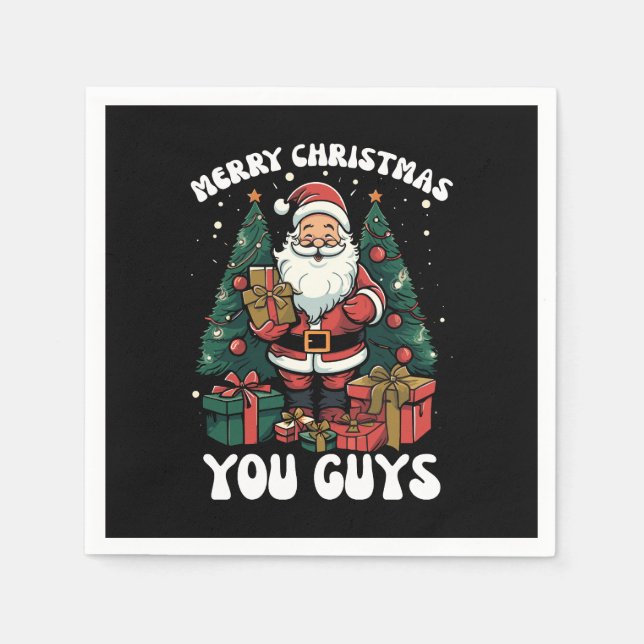 Guardanapo De Papel Feliz Natal Você Cara Papai Noel (Frente)