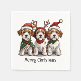 Guardanapo De Papel Feliz Natal Welsh Wire Fox Terrier Dogs