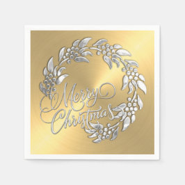 Guardanapo De Papel Feliz Natal Wreath