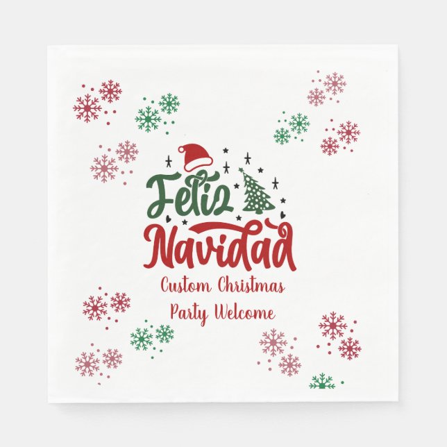 Guardanapo De Papel Feliz Navidad Espanhola Feliz Natal (Frente)
